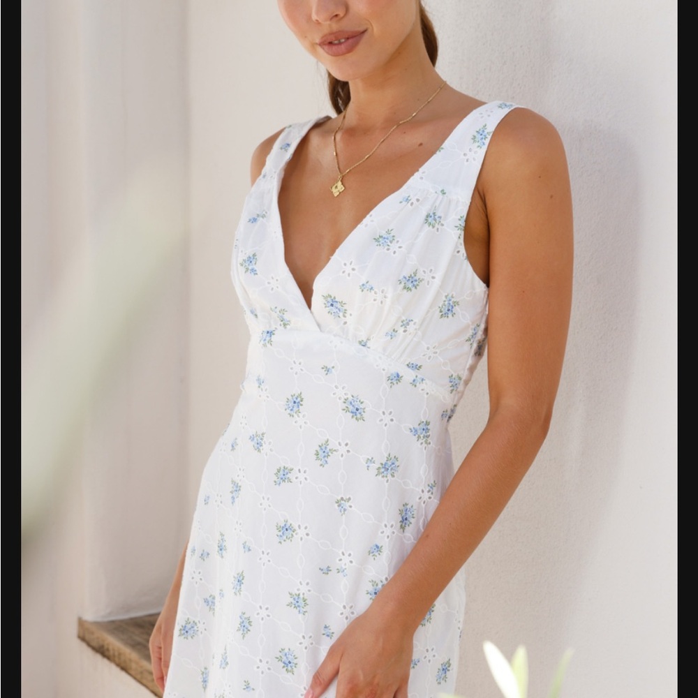 Billy J White Floral Mini Dress